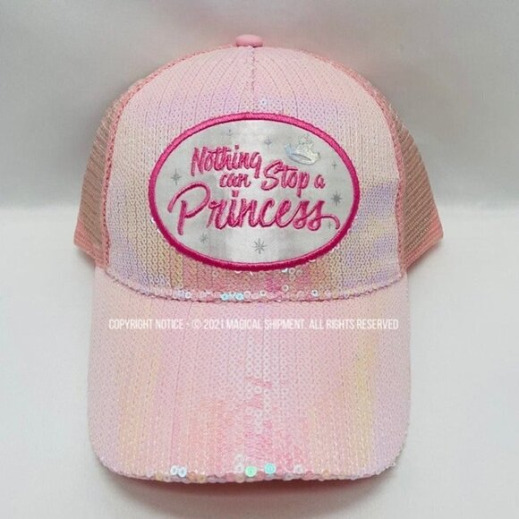 Disney Parks - Nothing Can Stop a Princess - Sequin Girls Baseball Hat - Picture 1 of 3